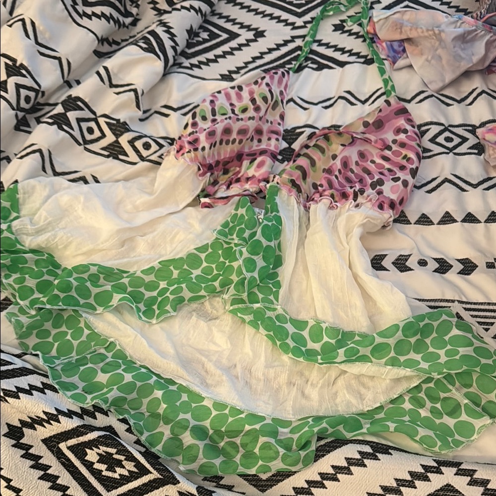 Tropical babydoll coverup